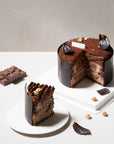Chocolate banana hazelnut cake